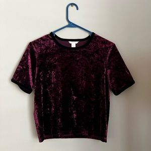 Forever 21 velvet crop top